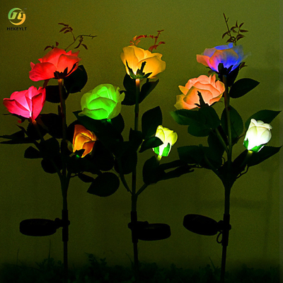 आउटडोर एलईडी वाणिज्यिक लाइट सिमुलेशन गुलाब का फूल सौर लाइट