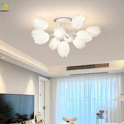 लिविंग रूम के बेडरूम के लिए डिज़ाइन सेंस फ्रेंच क्रीम ट्यूलिप G9 सीलिंग लाइट